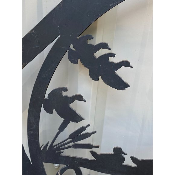 Vintage "Gone Huntin"  Metal Silhouette Sign Rifle Ducks Hunter Duck Hunting 26" - Picture 6 of 12